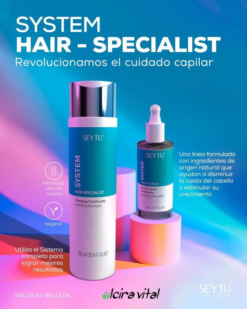 Linea System Hair Specialist especialista en cabello seytu Shampoo Locion