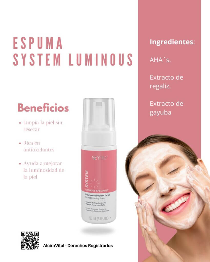 Beneficios Espuma de limpieza facial System Luminous